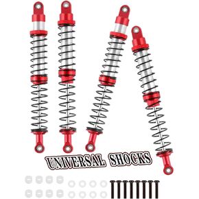 120mm Universal Shock Absorber Upgrades Part for 1/10 RC Scale Cars,Aluminum Alloy 7075 RC Adjustable Shocks Damper Universal Hops Up,4PCS,Red