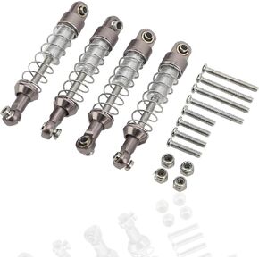 RC Shock Absorber,2 Pairs Aluminum Alloy Shock Absorber 60mm RC Car Modification Parts for C14 C24 MN D90 99S (black)
