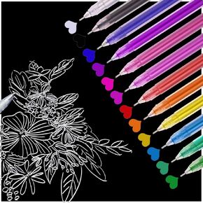 Gel Pen Metallic Gel Pens Fine Tip Pens with 150% More Ink for Adults Coloring Books Drawing Doodling Crafts Scrapbooks Bullet Journaling