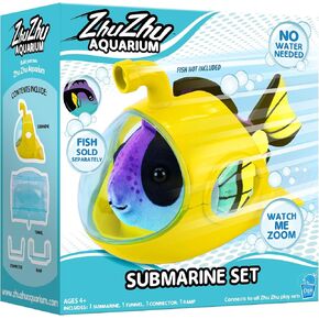 John Adams Zhu Zhu Pets | Zhu Zhu Aquarium Submarine Playset (Fish Sold Separately) | Electronic Pets | Ages 4+, Blue