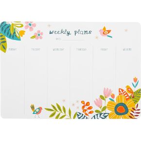 Karma, Weekly Schedule Notepad Tear Off – 54 Undated Weekly Sheets Daily to Do List, Weekly Desk Planner, Bird
