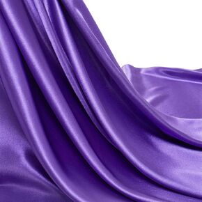 Purple Satin Fabric by The Yard, 55 Inch Wide, Shiny and Soft Charmeuse Satin Fabric for Sewing Wedding Bridal Dress Crafts, 1 Yard