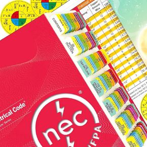 2020/2023 Code Book Tabs-120 Color-Coded Waterproof Self-Adhesive Tabs,with Wire Chart,Ohm's Law Stickers,Alignment Guide,Organize Access National Electrical Code (Book not Included)