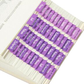 100 Pcs Purple Bible Tabs, Laminated Bible Tabs for Women & Men Study Bible, Easy to Read and Apply, Large Print Bible Tabs for Easy Navigation, Laminated Bible Tabs, Bible Book Tabs Labels