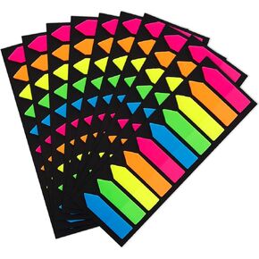 2000pcs علامات تبويب لزجة لزجة متعددة الألوان للكتب ، علامات تبويب لزجة قابلة للكتابة