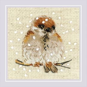 RIOLIS Sparrow Counted Cross Stitch Kit-4"X4" 14 Count