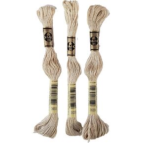 DMC 6-Strand Embroidery Cotton 8.7yd - Very Light Mocha Brown - 117-3033 - Bundle of 3 Skeins