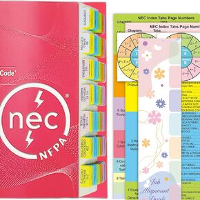 علامات التبويب NEC ، 140 جهاز كمبيوتر لعام 2023 الرمز الكهربائي الوطني (كتاب غير مدرج) ، وعلامات التبويب مرمزة بالألوان مع ملصقات قانون OHM ومخطط الأسلاك
