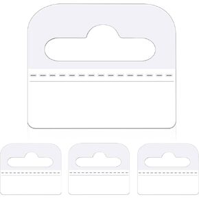 Hang Tabs, 308 Pcs Clear Sticky Hanging Tabs Slot Hole Self Adhesive Plastic Hang Tags for Hanging Retail Display, 1.8x1.6inch