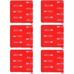 Double Sided Adhesive Pads Squares,Made of 3 M V HB 5952,Car Mount Sticky Pad Replacement.Sticky Dash Cam Mounting Tape.Heavy Duty Tape Sticker for Dashboard &Daily Use.Waterproof,Heat-Resistant.6 PCS