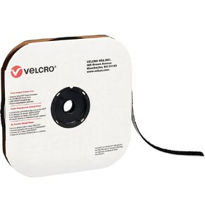 شريط العلامة التجارية Velcro (190911) شرائط فردية لذاتي ، حلقة ، 3/4 "× 75 '، أسود (1 لكل حالة) للمنزل والمكتب
