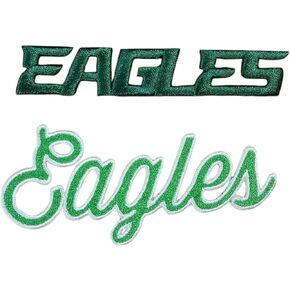 2 Pcs Eageles Words 4inches Patches for Iron On and Sew On Clothing