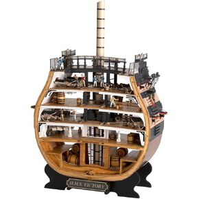 Artesanía Latina - Wooden Ship Model Kit – British Vessel, Section HMS Victory Trafalgar 1805 - Model 20500, Scale 1:72 - Models to Assemble - Beginners Level