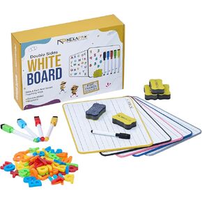 Dry Erase Board 9x12 Magnetic Double-Sided Whiteboard for Kids, Marker Board with Markers, Small White Board for Students, Classroom or Home Use, Package of 5 Ideal School Supplies & Educational Gifts