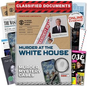 Murder Mystery Cases - Murder at The White House - Unsolved Murder Mystery Games for Adults - Escape Room Game w/Intriguing Cold Case Case File - Detective Games, Crime Solving, Mystery Game Fun