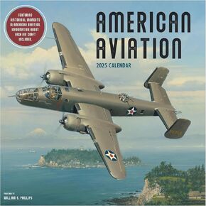 TF PUBLISHING 2025 American Aviation Wall Calendar - Large Grids for Appointments and Scheduling - Vertical Monthly Wall Calendar 2025 - Premium Matte Paper - 12" x 12"