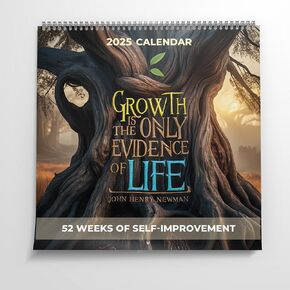 2025 Growth Calendar – 52 Weeks of Positive Change | Self-Improvement Wall Calendar for Goal-Setting, Mindfulness, Motivation, Habit Tracking & Wellness