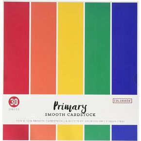 68207B Smooth Cardstock Paper Pad, 12" x 12", Primary (Pack of 2)