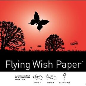 Flying Wish Paper - Write it., Light it - BUTTERFLY, Spiritual Tool for Mediation & Affirmation - 5" x 5" - Mini Kits