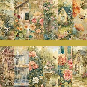 6 x 6 Floral Scrapbook Paper, Garden-Themed Scrapbook Paper, 48 Sheets/12 Designs Single -sided Craft Paper For DIY Card Making Photo Album Journal Decor