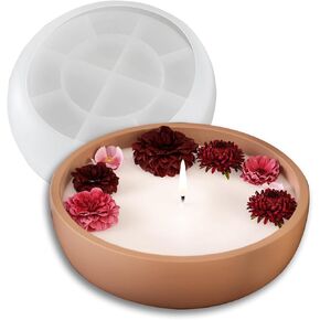 Wehous Large Bowl Resin Mold, 8.2'' Round Bowl Silicone Molds for Resin Concrete Cement, Big Container Storage Mold Candle Jewelry Holder Mould Makeup Organizer Succulent Pot Art Crafts Gift