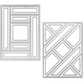 2 Pack Die Cuts for Card Making Bookmark Metal Splicing Rectangular Board Cutting Dies Carbon Steel Embossing Stencils Scrapbooking Tool for Card Making Album Supplies Decorations
