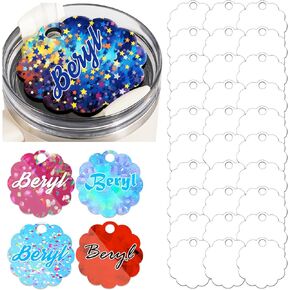 30 Pcs Sublimation Hardboard Name Plate Blanks Topper for Stanley Tumblers 30 20 oz Cup Lid H2.0, MDF Personalized Name Tag for Customized Tumblers with Handle, Rectangle (NOT 40)