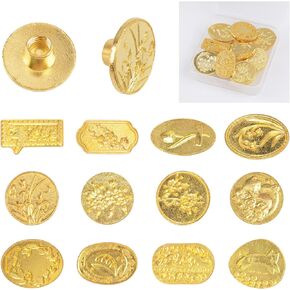 Wax Seal Stamp Head, 12 PCS Floral Wax Seal Stamp Set Floral Pattern Sealing Stamp Head for Wedding Invitations Cards Envelopes