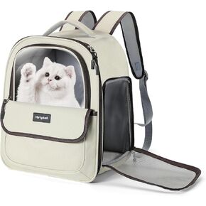 Cat Carrier Backpack, Bubble Backpack with Transparent PVC, Small Dog Carrier for Travel, Hiking, Outdoor, Airline Approved, Grey
