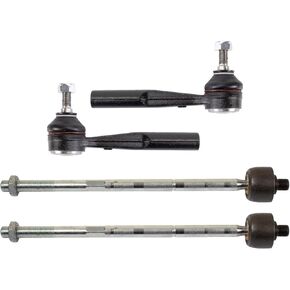 TRQ Front Inner and Outer Tie Rod Set Compatible with 2016-2019 Fiat 2015-2018 Jeep