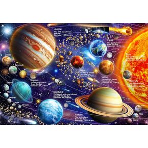 100 Piece Puzzles for Kids Ages 4-8-10, Solar System Puzzles 100 Pieces for Kids Science Educational Space Planet Puzzle Toys for Kids 4-6, 5-8, 6-8, 8-10 Boys Girls