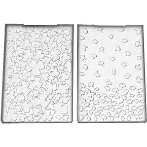 2-Pack A6 Size Plastic Embossing Folder (4-1/8''x 5-13/16'' | Lucky Clovers) Paper Crafts Plastic Textured Impressions for Card Making Scrapbooking