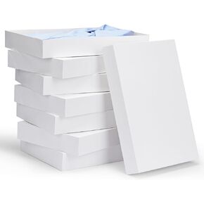 Moretoes 8pcs Gift Boxes with Lids for Presents, White Robe Boxes, Shirt Boxes Bulk for Wrapping Gifts, Christmas, Holidays, Birthdays, Father's Day, Graduations, Weddings (Large 14'' x 9.5'' x 2'')