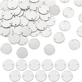Adlemaker 100pcs خياطة على مرآة الفضة أحجار الراين المسطحة مستديرة من الأكريليك خياطة على راينستون أحجار الراين المرآة الترتر المرآة لزخارف فساتين الحرف اليدوية