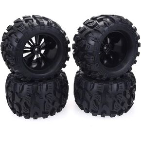 KingVal 4PCS Replacement Durable RC Tyre Wheel ø125x70mm Hex Joint 12mm Compatible with 1/10 Monster Truck HPI HSP Savage XS TM Flux ZD Racing LRP RC Car