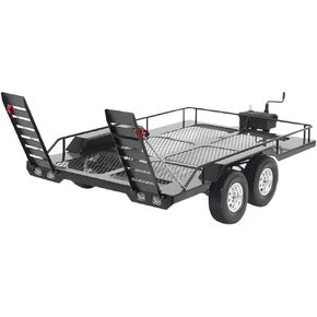 VBESTLIFE Metal Trail Car Trailer Accessory with Four Tires Fit for 1/10 RC Car