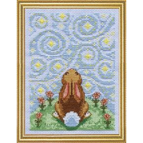 Design Works Crafts Starry Night Bunny Counted Cross Stitch Kit, Multi