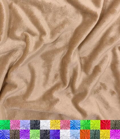 Barcelonetta | Minky Fabric | Plush, Super Soft, Cuddle | Solid Minky | by The Yard | 60" Wide | Baby Blanket, Change Station Cover, Pillow, Scarf, Beanie (Camel, 1 Yard) in Saudi Arabia