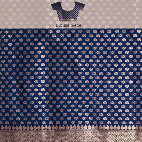 KNETLI Art Silk Saree for Women Indian Traditional Pure Zari work Saree With Unstitched Blouse in Saudi Arabia