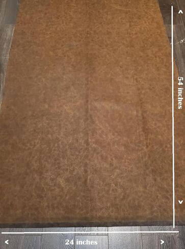 Nat Leathers Brown Weathered 24 Inch × 54 بوصة نبات نباتي من الجلد الصفيحة الاصطناعية الاصطناعية 0.9 ملم ناعم ناعم ناعم المفروشات 9 قدم مربع. (24 "× 54" -2/3 من الفناء) (براون محزن) in Kuwait