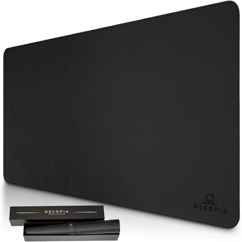 Desk Mat-Office Mouse Pad with Anti-Slip Suede Bottom31.5x15.7-inch Desk Pad for Men and Women and Practical-Waterproof Soft PU Leather Design with Strengthened Edge Finish (Black) in Saudi Arabia