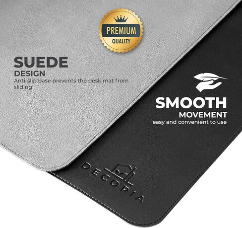Desk Mat-Office Mouse Pad with Anti-Slip Suede Bottom31.5x15.7-inch Desk Pad for Men and Women and Practical-Waterproof Soft PU Leather Design with Strengthened Edge Finish (Black) in Saudi Arabia