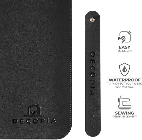 Desk Mat-Office Mouse Pad with Anti-Slip Suede Bottom31.5x15.7-inch Desk Pad for Men and Women and Practical-Waterproof Soft PU Leather Design with Strengthened Edge Finish (Black) in Saudi Arabia