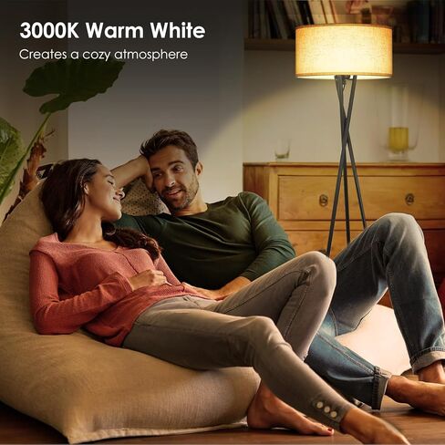 مصباح أرضيات ترايشاري ترايبود ، 63 بوصة في منتصف القرن ، مصابيح دائمة لغرفة المعيشة ، مصباح طويل طويل القامة مع مصباح 3000K-6000K E26 ، مصباح أرضي رجعية لمزرعة غرفة النوم in Kuwait