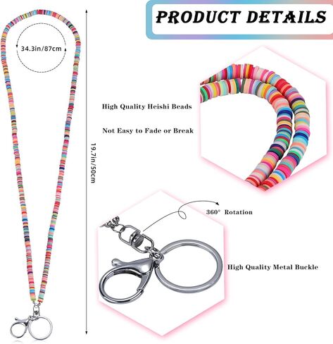 Beaded Lanyard Heisi Bead Lanyard Teacher Lanyards for ID Badges and Keys Breakaway Gift for Women Nurse Teacher in Saudi Arabia