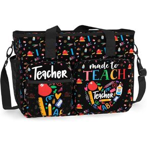84hoods Large Teacher Work Bag. Waterproof Teacher Shoulder Bag for Work. Gift for Teacher.