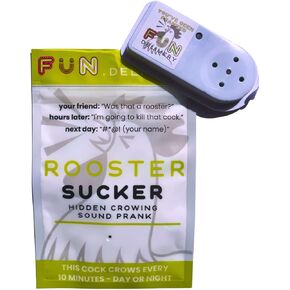 FUN delivery Rooster Sucker: Hidden Annoying Rooster Crowing Sound Device to Prank Friends & Family – Fun Joke Toy for Parties & Offices – Perfect for Pranksters