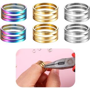 6Pcs Jump Ring Opener Stainless Steel Jump Rings for Jewelry Jump Rings Opening Tools Circle Jump Ring Opening Closing Rings Tool Charms Jump Rings for Jewelry Making Supplies