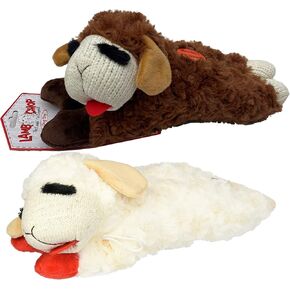 HDP Lambchop Brown 10" with Squeaker Color:White/Brown Size:Set