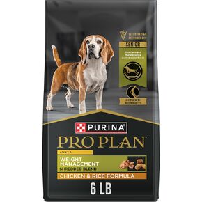 Purina Pro Plan Adult 7 Plus Weight Management Shredded Blend Chicken and Rice Formula Senior Dog Food - 6 lb. Bag